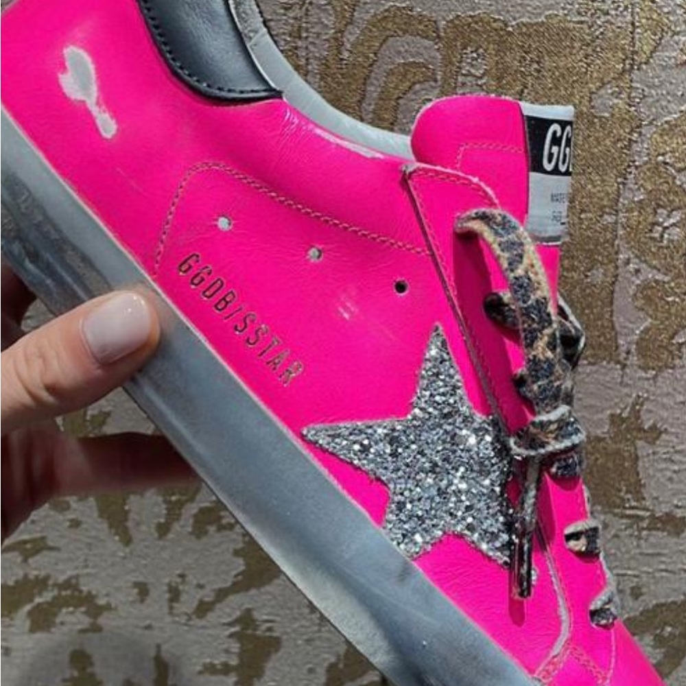New Golden Goose neon pink Superstar. Size 36.